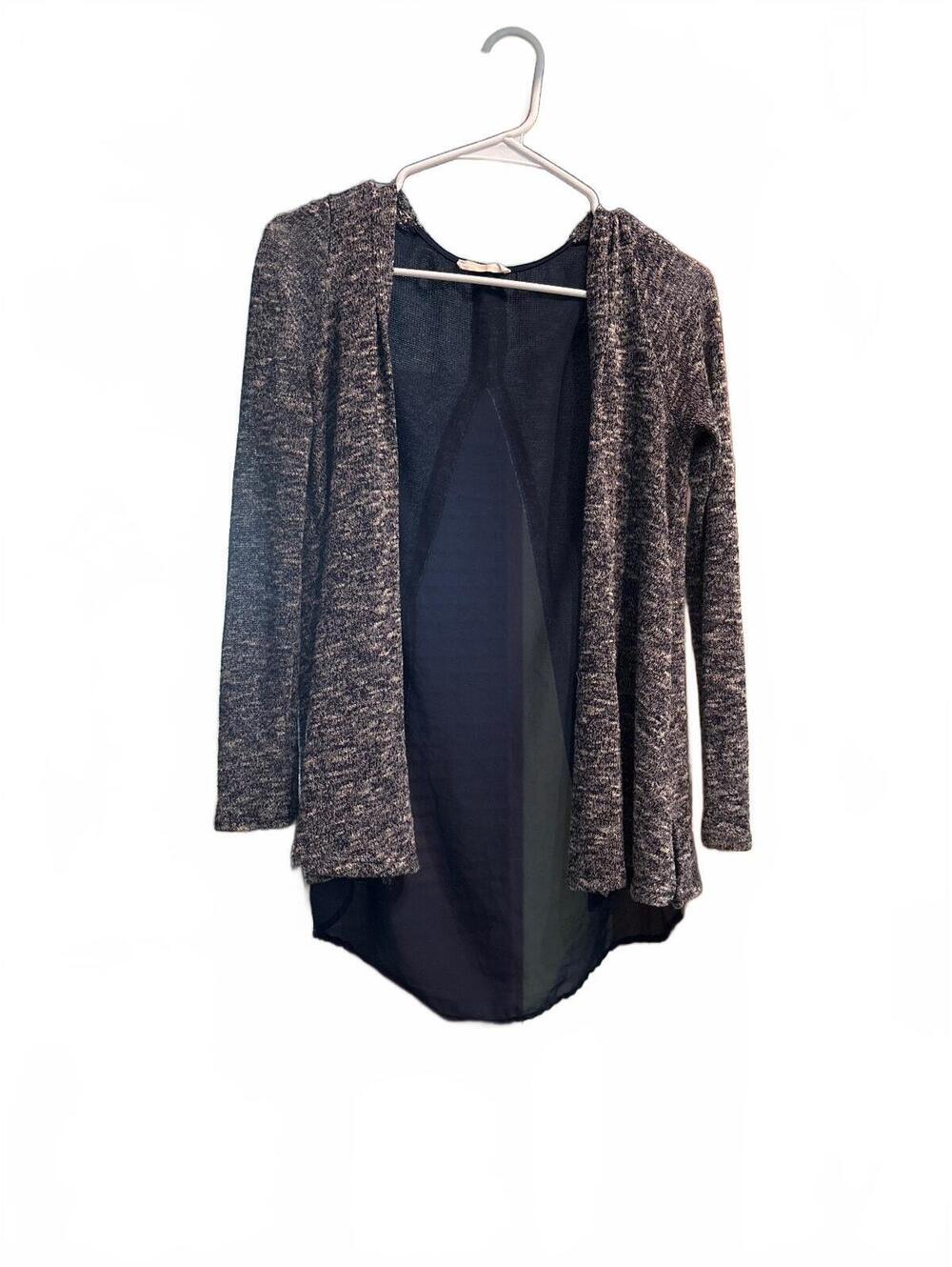 Lush open front sheer back cardigan - woman’s small
